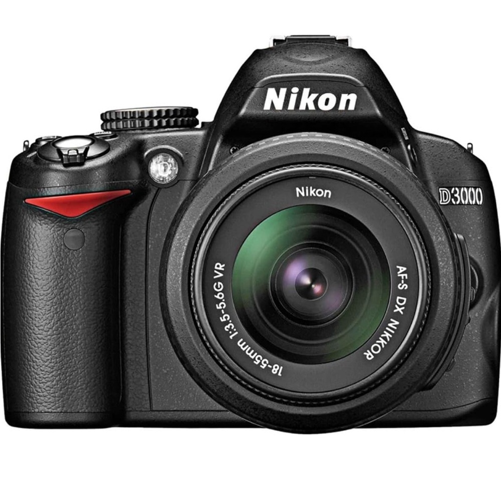 Nikon D3000 10.2MP Digital SLR Camera, 18-55mm f/3.5-5.6G AF-S DX VR Nikkor Lens